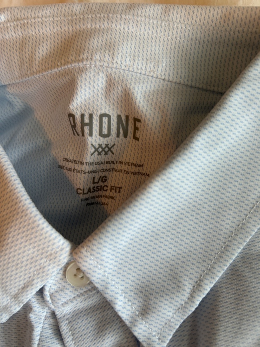 RHONE Men's Performance Stretch Solid Commuter Shirt - Baby Blue